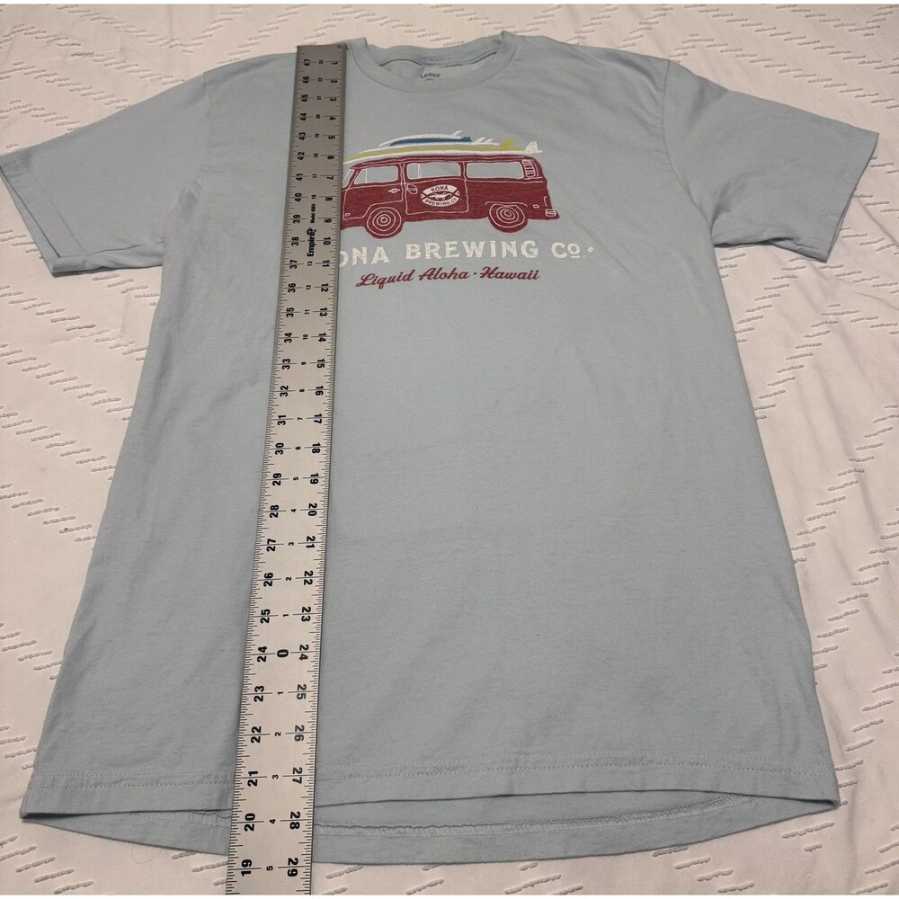 Kona Brewing Liquid Aloha Beach Surf Van Graphic T-Shirt Light Blue Men’s Large - Picture 6 of 6